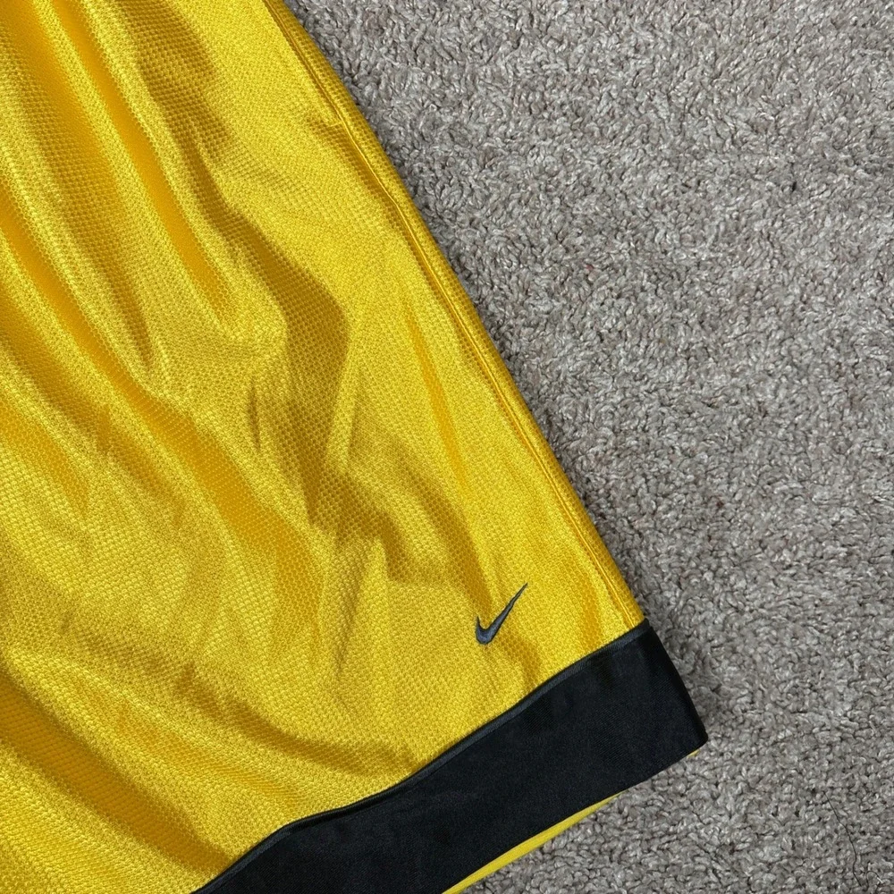 Nike Mens Basketball Shorts Yellow Dazzle Shimmer Athletic Drawstring Large